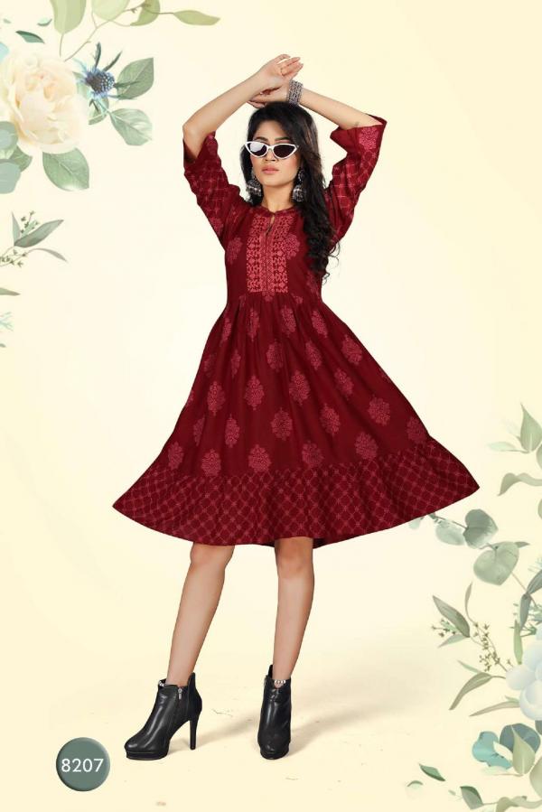 Beauty Queen Vihana 1 Rayon Fancy Western Shorty Kurti Collection